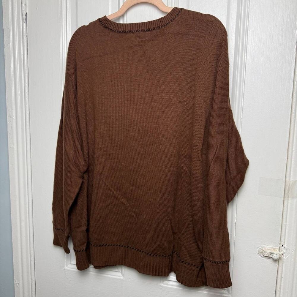 Joan Rivers Womens 1X Sweater Brown Snowflake Knit Long Sleeve Crew Neck NWOT - Picture 5 of 8